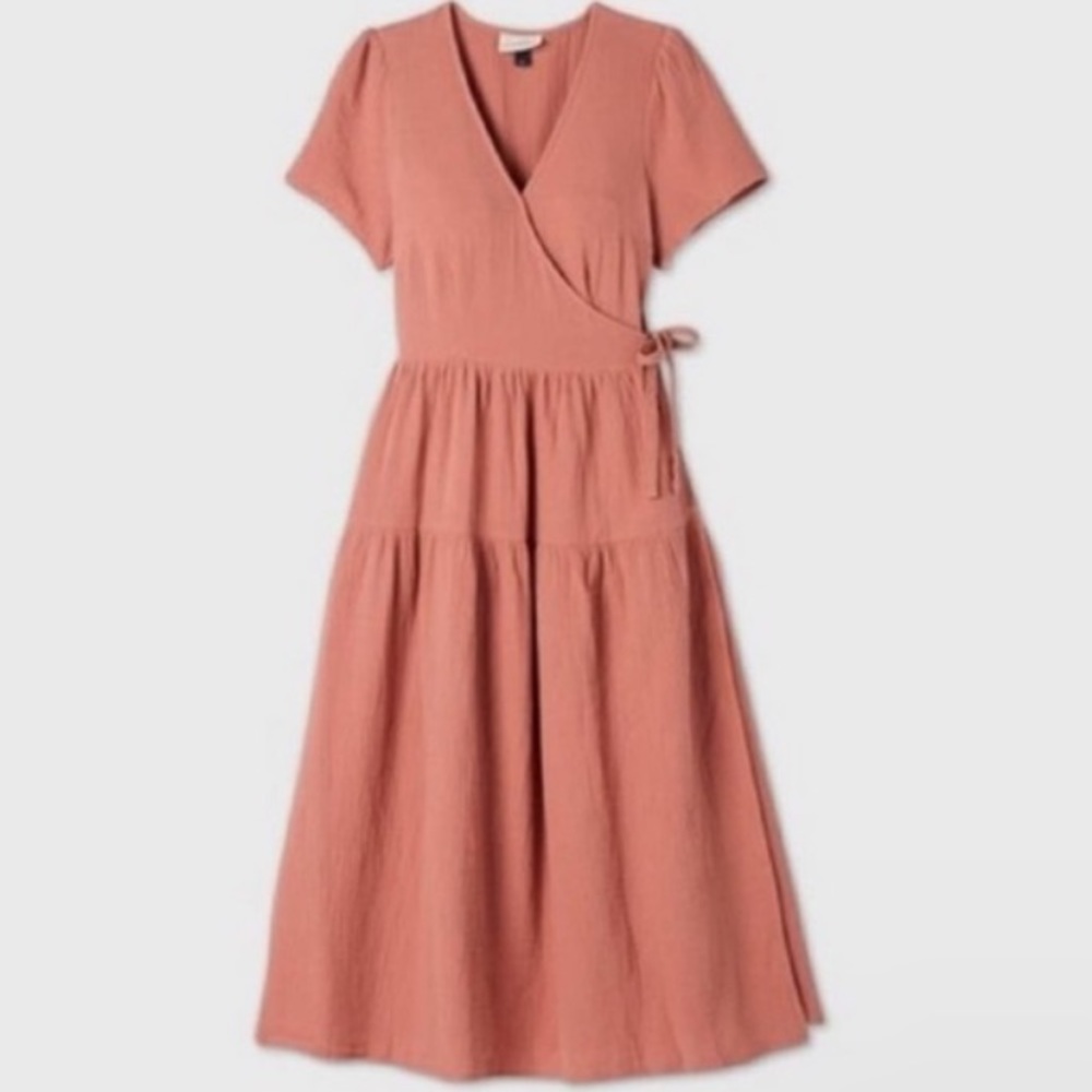 Women's Dusty Rose Wrap Maxi Dress